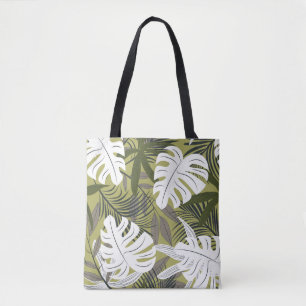 Bolso De Tela Vibrante patrón de hojas tropicales