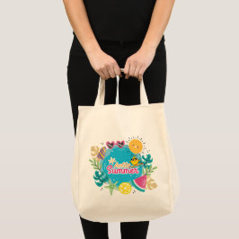 Bolso De Tela Vibrante Playa Tropical de Verano