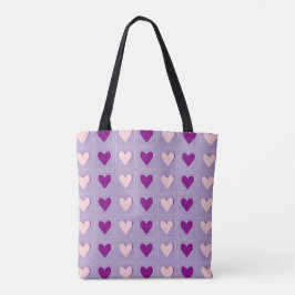 Bolso De Tela Vibrante Purple Heart-Shaped