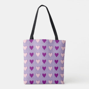 Bolso De Tela Vibrante Purple Heart-Shaped