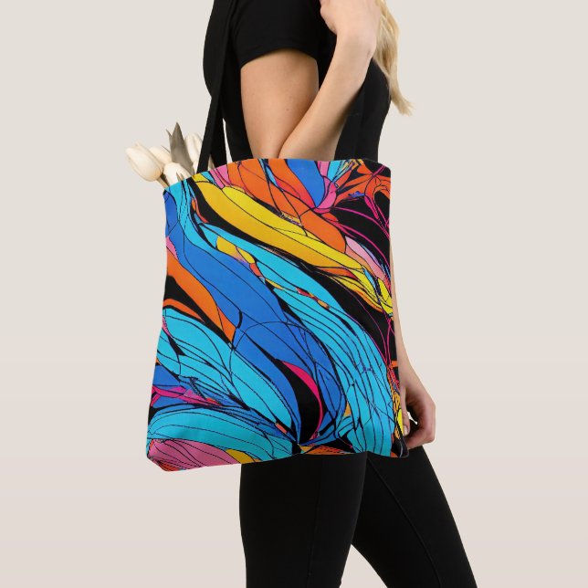 Bolso De Tela Vibrante Swirls Impresión general Resumen de la bo (Detalle)