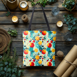 Bolso De Tela Vibrantes cítricos y cerezas - Iniciales personali