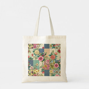 Bolso De Tela Vibrantes Mariscos Primavera Floral Parches