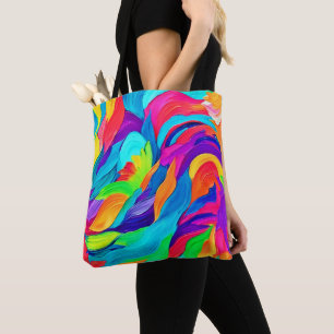 Bolso De Tela Vibrantes nubes arco iris Resumen arte