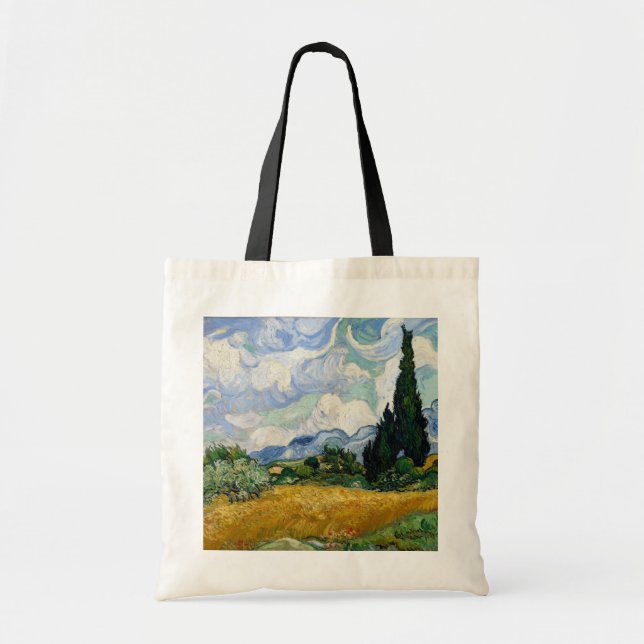 Bolso De Tela Vicente Van Gogh Campo De Trigo Con Cipreses (Frente)
