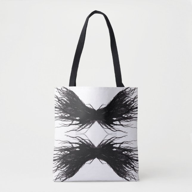 Bolso De Tela Vices Abstract Black Wings Alcohol Ink Art (Anverso)