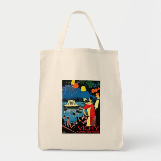 Bolso De Tela Vichy Comite Des Fetes ~ Francia Viajes de arte (Frente)