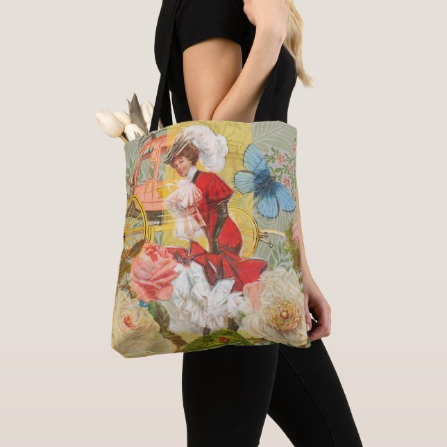 Bolso De Tela Victoriana Lady Woman Fun Carriage (Detalle)