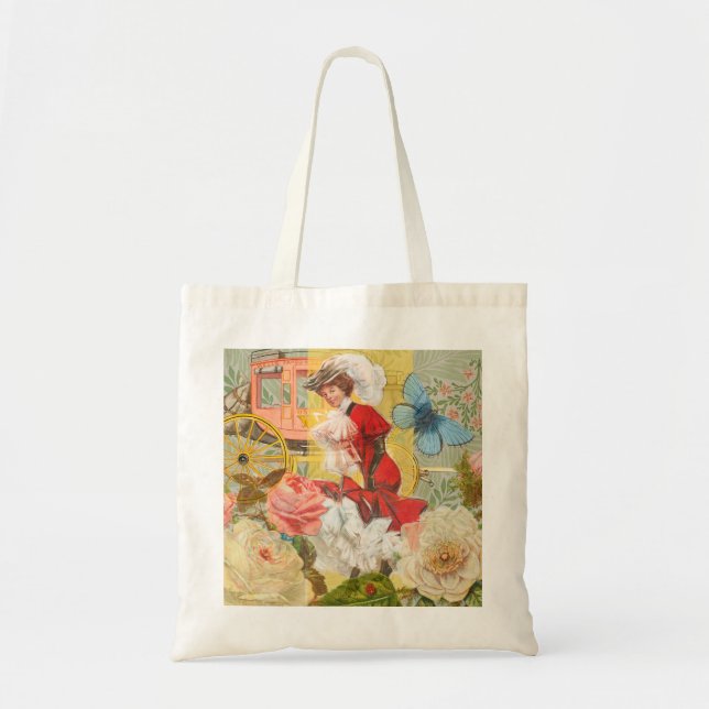 Bolso De Tela Victoriana Lady Woman Fun Carriage (Frente)