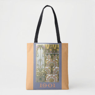 Bolso De Tela Victoriano artístico florido Art Nouveau