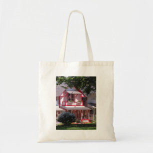 Bolso De Tela Victoriano rojo y blanco - Tote de viña B de Marth