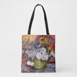 Bolso De Tela Vida con Rosas y girasoles - Van Gogh