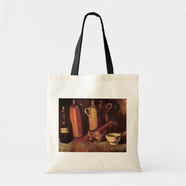 Bolso De Tela Vida de 4 botellas de piedra de Vincent van Gogh (Frente)