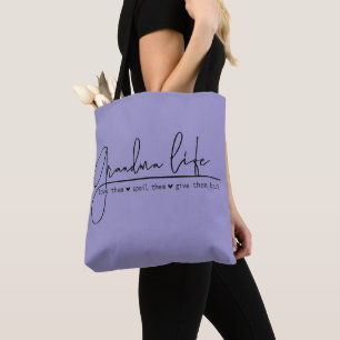 Bolso De Tela Vida de Abuela Moderna Púrpura