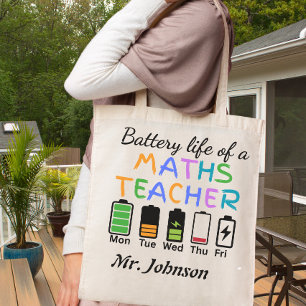 Bolso De Tela Vida de Batería de Profesor de Matemáticas Diverti