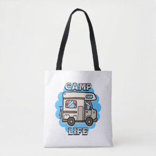 Bolso De Tela Vida de Campamento Campista Retro Personalizada