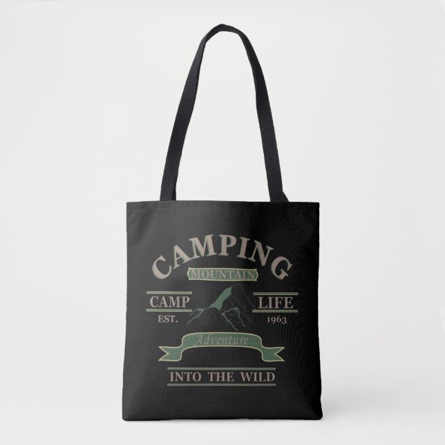 Bolso De Tela Vida de camping al aire libre (Anverso)