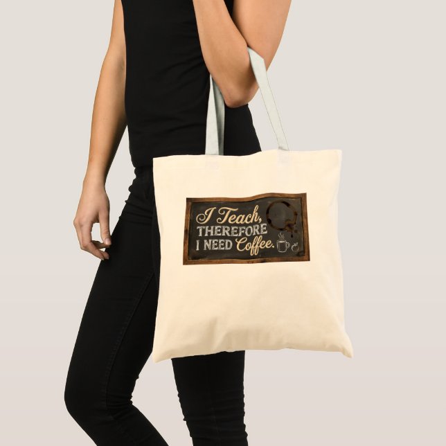 Bolso De Tela Vida de maestro Pizarra Café (Anverso (producto))