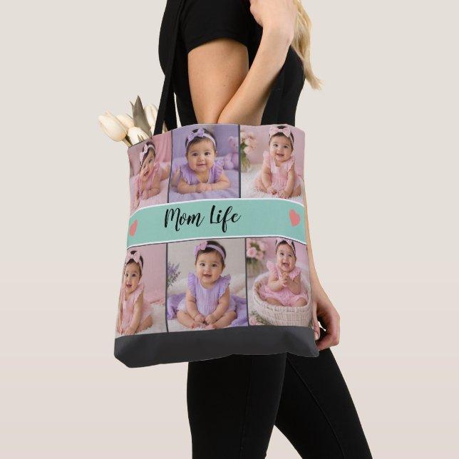 Bolso De Tela Vida de Mamá 6 Foto Personalizada  (Detalle)