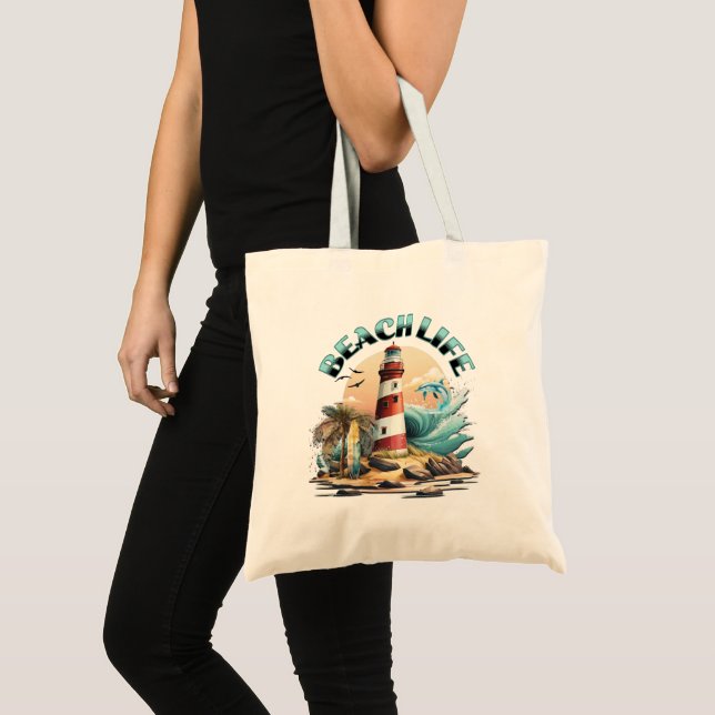 Bolso De Tela Vida de playa personalizada (Anverso (producto))