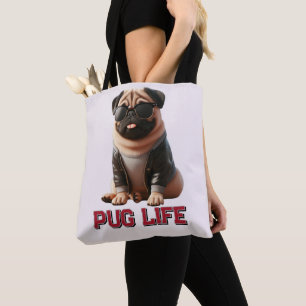 Bolso De Tela Vida de Pug Perro Pug Lindo