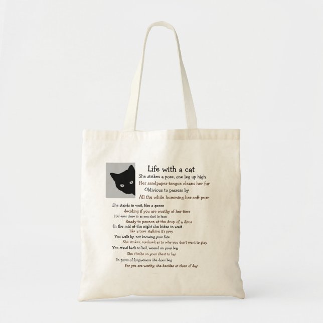 Bolso De Tela Vida de un dueño del gato (Frente)