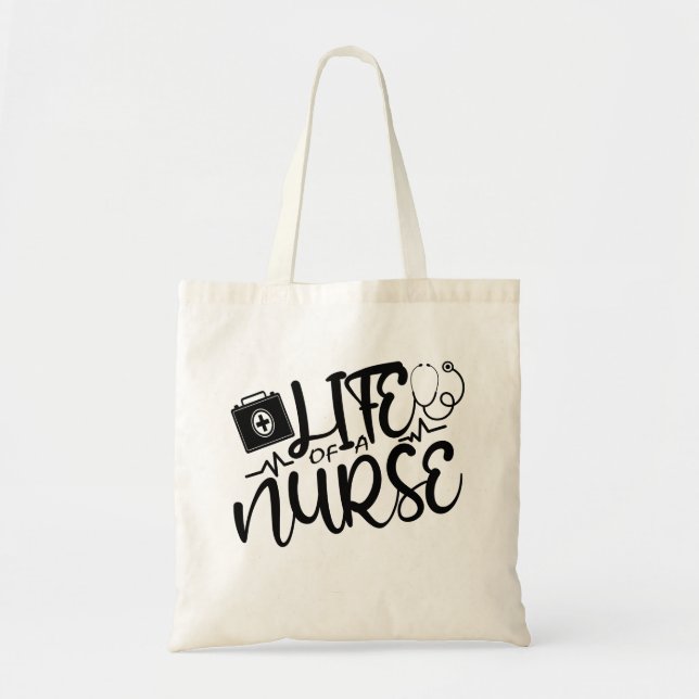 BOLSO DE TELA VIDA DE UNA ENFERMERA. (Frente)