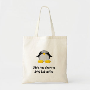 Bolso De Tela Vida demasiado corta beber el mún café