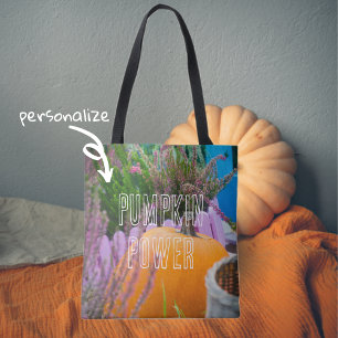 Bolso De Tela Vida en el jardín con calabaza naranja