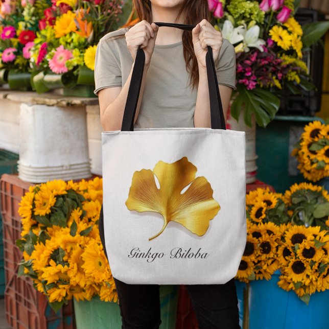 Bolso De Tela Vida herbal: personalizable Golden Ginkgo Biloba (Subido por el creador)