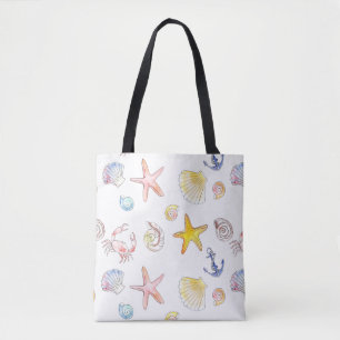Bolso De Tela Vida marina y anclas