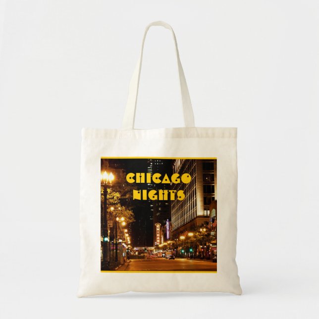 Bolso De Tela vida nocturna de Chicago (Frente)