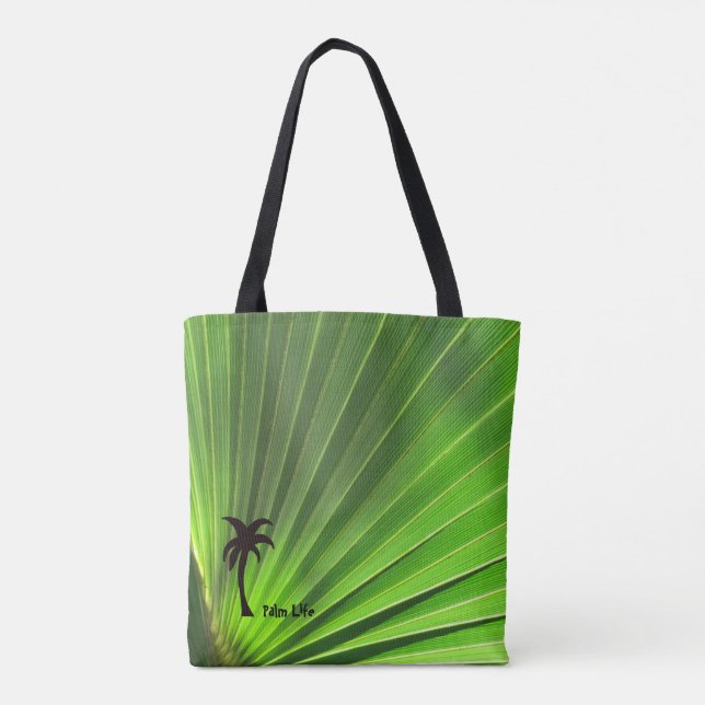 Bolso De Tela Vida palma | Motivo de la palmera verde (Reverso)
