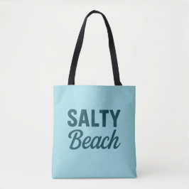 Bolso De Tela Vida Salada de Playa | Gráfico en Azul Verde Coste