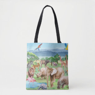 Bolso De Tela Vida silvestre africana: fondo de escritorio acuar