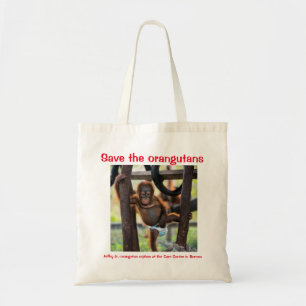 Bolso De Tela Vida silvestre de Baby Orangutan Borneo