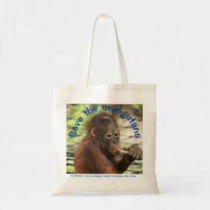 Bolso De Tela Vida silvestre de Borneo, bebé orirangután