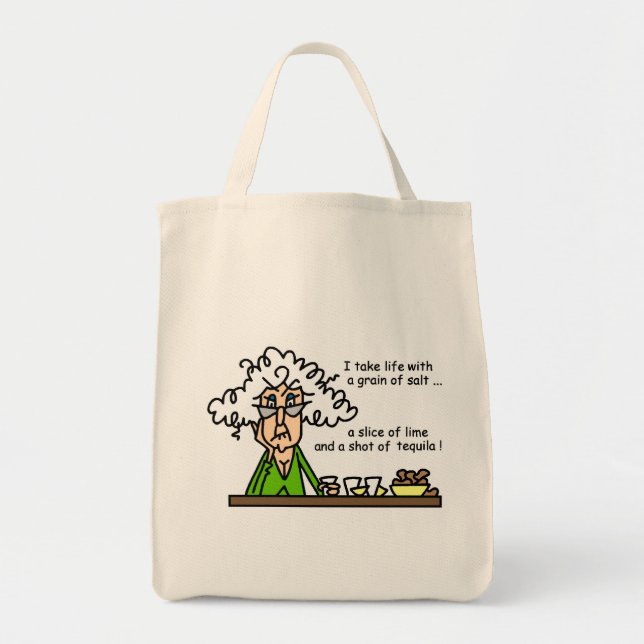 Bolso De Tela Vida y humor tequila (Frente)