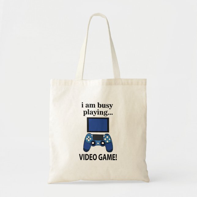 Bolso De Tela Videojuego Estoy ocupado Jugando Videojuego (Frente)