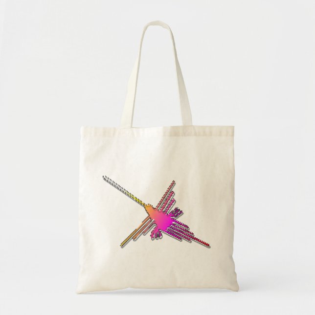Bolso De Tela Videojuego retro de 8 bits Nazca Lines Hummingbird (Frente)