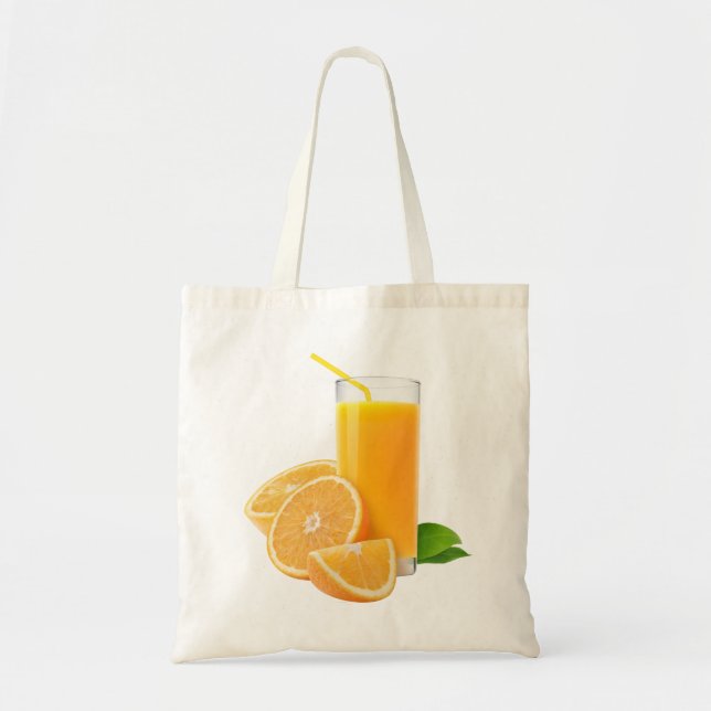 Bolso De Tela Vidrio con jugo de naranja (Frente)