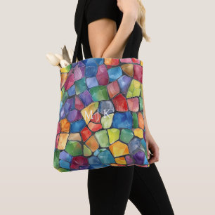 Bolso De Tela Vidrio con manchas de arco iris acuático