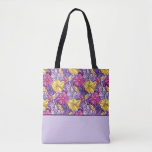 Bolso De Tela Vidrio de Colores Abstracto Púrpura Amarillo Rosa