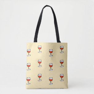Bolso De Tela Vidrio de vino sobre naranja