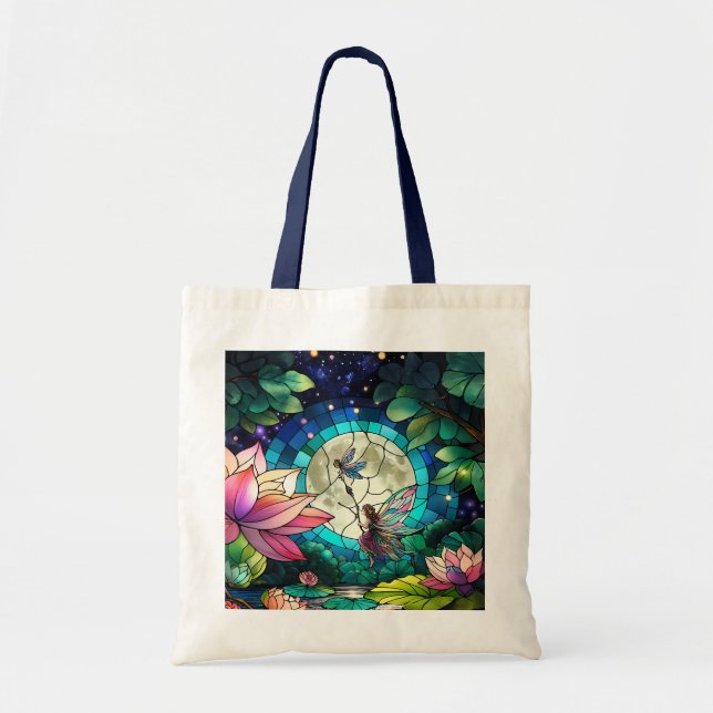 Bolso De Tela Vidrio emplomado Hada Pequeña con Libélula (Frente)