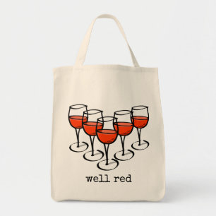 Bolso De Tela Vidrio personalizado Bueno Humor De Vino Rojo
