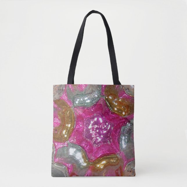Bolso De Tela Vidrio - Picasso dorado rosado - Vidrio Art (Anverso)