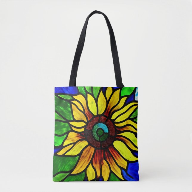 Bolso De Tela Vidrio Rústico Con Aspecto De País Girasol (Anverso)