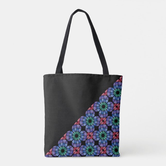 Bolso De Tela Vidrio Tallado (Triangular - Medianoche) (Reverso)