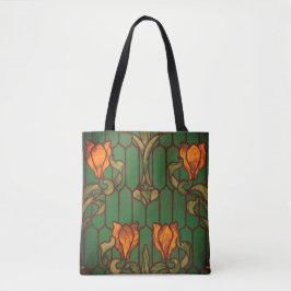 Bolso De Tela Vidrio tendido estilo arte floral flores nouveau
